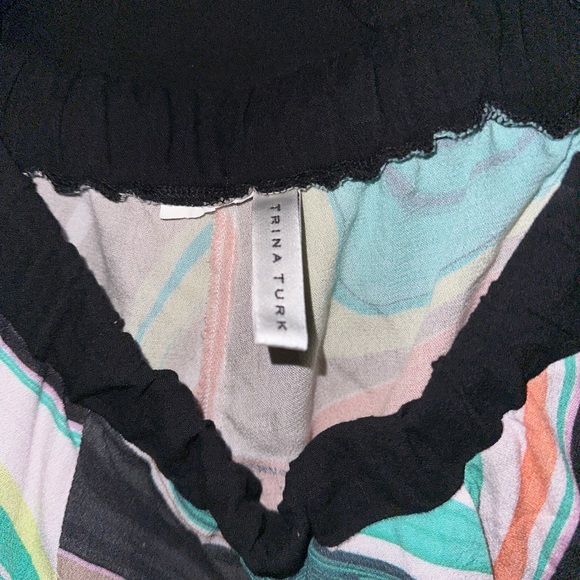 Trina Turk Swimsuit Cover Up Kimono Multi Color Beach Shorts Tassel Pool Vaca Sm - Picture 3 of 7